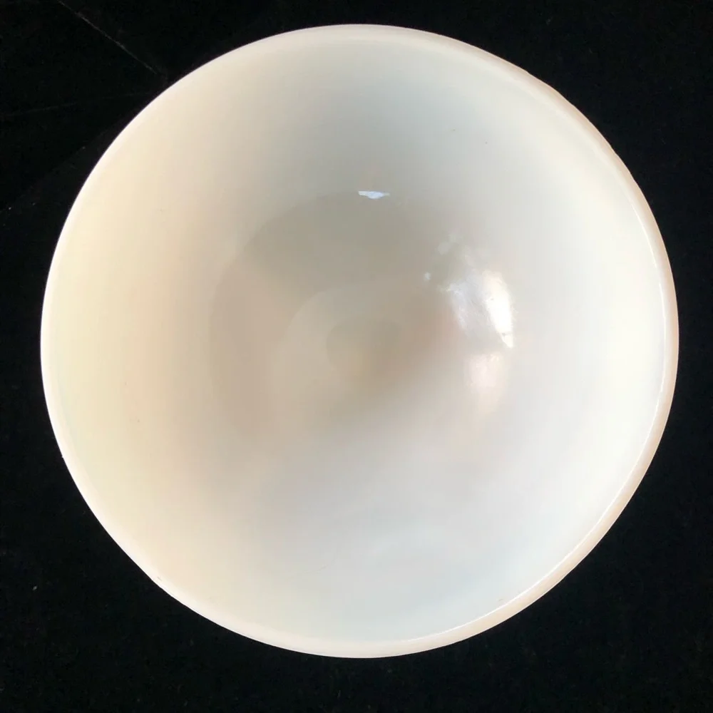 Vintage Art Deco Milk Glass Footed Pedestal Bowl / Vase  5